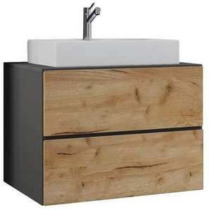 Mid.you Waschtischkombi VCM Lendas, Anthrazit, Holzwerkstoff, 2 Schubladen, 80 cm, hängend, Badezimmer, Waschbecken & Armaturen, Waschtische