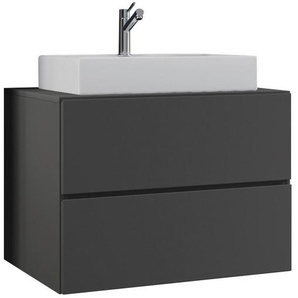 Mid.you Waschtischkombi VCM Lendas, Anthrazit, Holzwerkstoff, 2-teilig, 2 Schubladen, 60 cm, hängend, Badezimmer, Waschbecken & Armaturen, Waschtische
