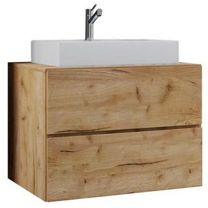 Mid.you Waschtischkombi VCM Lendas, Honigeiche, Holzwerkstoff, 2 Schubladen, 60 cm, hängend, Badezimmer, Waschbecken & Armaturen, Waschtische