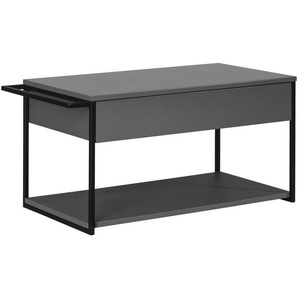 Mid.you Waschtischunterschrank , Grau, Schwarz , Metall, Holzwerkstoff , 1 Schubladen , 87.5x43.5x47.5 cm , hängend , Badezimmer, Badezimmerschränke, Waschtischkombinationen