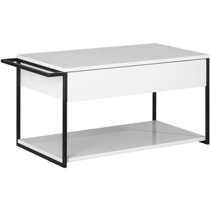 Mid.you Waschtischunterschrank , Schwarz, Weiß , Metall, Holzwerkstoff , 1 Schubladen , 87.5x43.5x47.5 cm , hängend , Badezimmer, Badezimmerschränke, Waschtischkombinationen