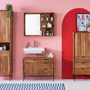 Midischrank 96 x 132 x 38cm Braun