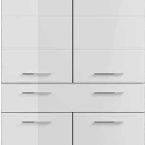 Midischrank INOSIGN Siena Schränke Gr. B/H/T: 74 cm x 141 cm x 31 cm, 4 St., weiß (rauchsilber nb, hochglanz) Bad-Midischrank Bad-Midischränke