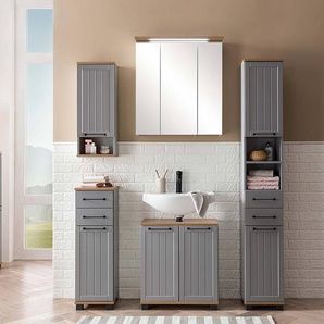 Midischrank Jelda 60 x 117 x 33cm Grau/Grau