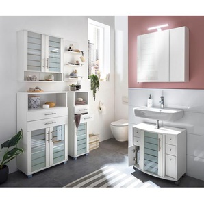 Midischrank II 60 x 111 x 33cm Weiß/Weiß