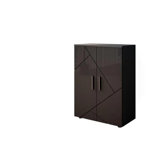 Midischrank - schwarz - Materialmix - 60 cm - 81 cm | Möbel Kraft
