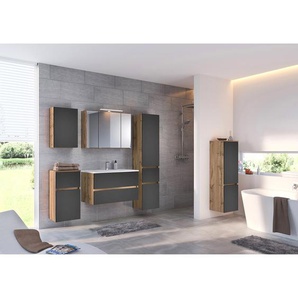Midischrank 40 x 130 x 35cm Grau/Matt Grau