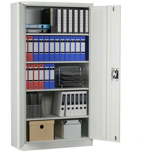 Midori - Aktenschrank Büroschrank Metallschrank Flügeltürenschrank Lagerschrank 4 Böden Grau