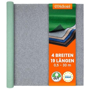 Midori - Rasenteppich 100 x 2000 cm Grau mit Noppen Kunstrasen Teppich Balkon Terrasse Outdoor