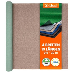 Midori - Rasenteppich 133 x 450 cm Beige mit Noppen Kunstrasen Teppich Balkon Terrasse Outdoor