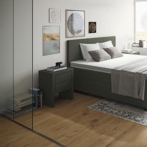 Mikrofeder Boxspringbett Adam 100 x 220 cm Dunkelgrün