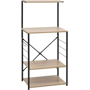 Mikrowellenregal Schwarz Eiche 60x39,6x123 cm Holzwerkstoff Vidaxl