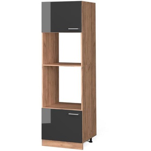 Mikrowellenschrank R-Line, Anthrazit Hochglanz, 60 cm Vicco