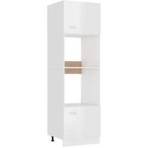 Mikrowellenumbauschrank Lyon Hochglanz-Weiß 60x57x207 cm