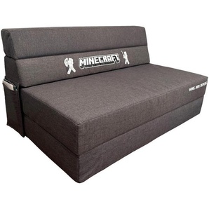 Minecraft Schlafsofa, Grau, Textil, Gaming, 2-Sitzer, 119x80x80-200 cm, Kinder- & Jugendzimmer, Jugendmöbel, Jugendsofas