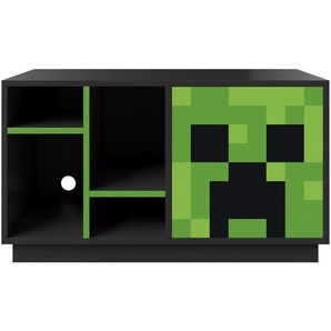 Minecraft Sideboard, Schwarz, Glas, Holzwerkstoff, Gaming, 108x61x37 cm, Wohnzimmer, Kommoden & Sideboards, Sideboards