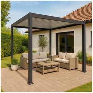 Mirador Classic 3x3 m anthrazit Pergola mit Lamellendach - Lamellen Pavillon, Terrassenüberdachung - Sorara / Green Spirit