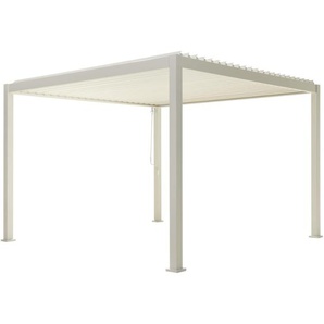 Mirador Deluxe 3,6x3,6 m weiß Pergola mit Lamellendach - Lamellen Pavillon, Terrassenüberdachung - Sorara / Green Spirit