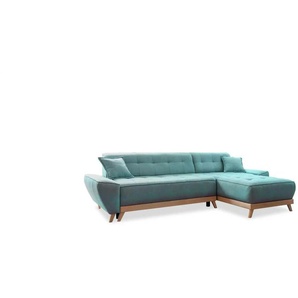 Miuform Ecksofa mit Schlaffunktion Dazzling Daisy ¦ türkis/petrol ¦ Maße (cm): B: 260 H: 77