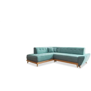 Miuform Ecksofa mit Schlaffunktion Dazzling Daisy ¦ türkis/petrol ¦ Maße (cm): B: 253 H: 77