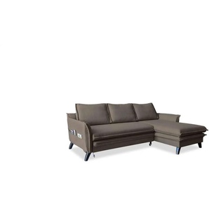 Miuform Ecksofa mit Schlaffunktion Charming Charlie ¦ braun ¦ Maße (cm): B: 228 H: 90