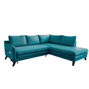 Miuform Ecksofa mit Schlaffunktion Charming Charlie ¦ türkis/petrol ¦ Maße (cm): B: 234 H: 90
