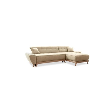 Miuform Ecksofa mit Schlaffunktion Dazzling Daisy ¦ beige ¦ Maße (cm): B: 260 H: 77