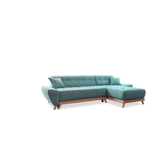 Miuform Ecksofa mit Schlaffunktion Dazzling Daisy ¦ türkis/petrol ¦ Maße (cm): B: 260 H: 77