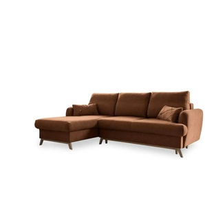 Miuform Ecksofa mit Schlaffunktion Scandic Lagom ¦ rot ¦ Maße (cm): B: 235 H: 90