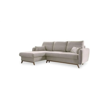 Miuform Ecksofa mit Schlaffunktion Scandic Lagom ¦ beige ¦ Maße (cm): B: 235 H: 90