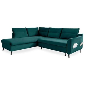 Miuform Ecksofa mit Schlaffunktion  ¦ türkis/petrol ¦ Maße (cm): B: 228 H: 90