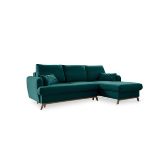Miuform Ecksofa mit Schlaffunktion Scandic Lagom ¦ türkis/petrol ¦ Maße (cm): B: 235 H: 90