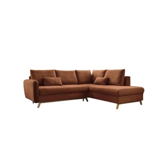 Miuform Ecksofa mit Schlaffuntkion Scandic Lagom ¦ rot ¦ Maße (cm): B: 242 H: 90