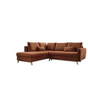 Miuform Ecksofa mit Schlaffuntkion Scandic Lagom ¦ rot ¦ Maße (cm): B: 242 H: 90