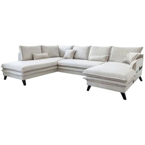 Miuform Wohnlandschaft mit Schlaffunktion Charming Charlie ¦ beige ¦ Maße (cm): B: 302 H: 90