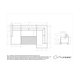 Miuform Wohnlandschaft mit Schlaffunktion Charming Charlie ¦ blau ¦ Maße (cm): B: 302 H: 90