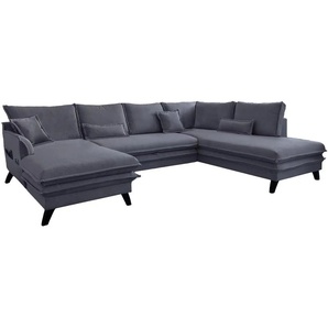 Miuform Wohnlandschaft mit Schlaffunktion Charming Charlie ¦ grau ¦ Maße (cm): B: 302 H: 90