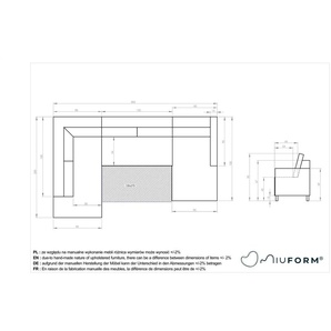 Miuform Wohnlandschaft mit Schlaffunktion Charming Charlie ¦ grau ¦ Maße (cm): B: 302 H: 90
