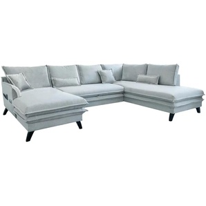Miuform Wohnlandschaft mit Schlaffunktion Charming Charlie ¦ grau ¦ Maße (cm): B: 302 H: 90