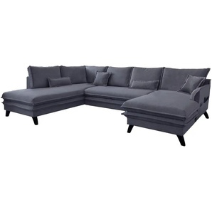 Miuform Wohnlandschaft mit Schlaffunktion Charming Charlie ¦ grau ¦ Maße (cm): B: 302 H: 90
