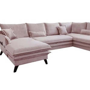 Miuform Wohnlandschaft mit Schlaffunktion Charming Charlie ¦ rosa/pink ¦ Maße (cm): B: 302 H: 90
