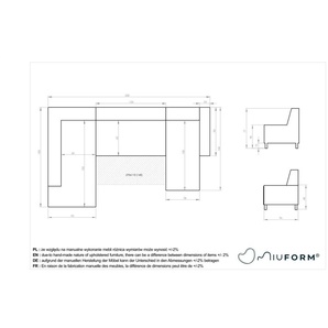 Miuform Wohnlandschaft mit Schlaffunktion Dazzling Daisy ¦ beige ¦ Maße (cm): B: 330 H: 77