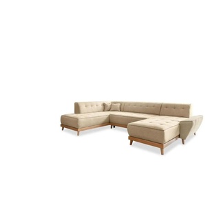 Miuform Wohnlandschaft mit Schlaffunktion Dazzling Daisy ¦ beige ¦ Maße (cm): B: 330 H: 77