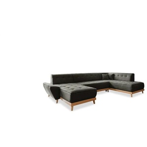 Miuform Wohnlandschaft mit Schlaffunktion Dazzling Daisy ¦ schwarz ¦ Maße (cm): B: 330 H: 77