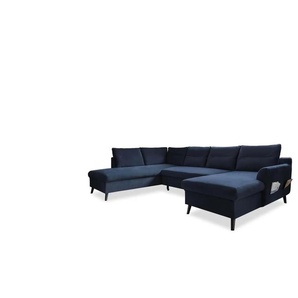 Miuform Wohnlandschaft mit Schlaffunktion Stylish Stan ¦ blau ¦ Maße (cm): B: 300 H: 90