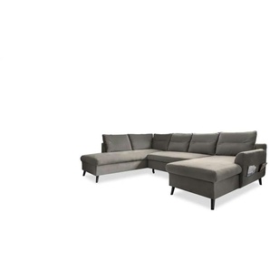 Miuform Wohnlandschaft mit Schlaffunktion Stylish Stan ¦ grau ¦ Maße (cm): B: 300 H: 90