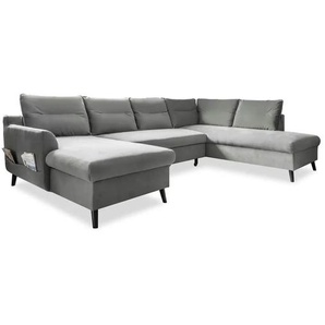 Miuform Wohnlandschaft mit Schlaffunktion Stylish Stan ¦ grau ¦ Maße (cm): B: 300 H: 90