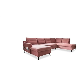 Miuform Wohnlandschaft mit Schlaffunktion Stylish Stan ¦ rosa/pink ¦ Maße (cm): B: 300 H: 90