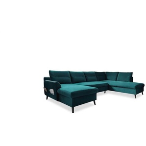 Miuform Wohnlandschaft mit Schlaffunktion Stylish Stan ¦ türkis/petrol ¦ Maße (cm): B: 300 H: 90