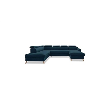 Miuform Wohnlandschaft mit Schlaffunktion Sweet Harmony ¦ blau ¦ Maße (cm): B: 321 H: 95